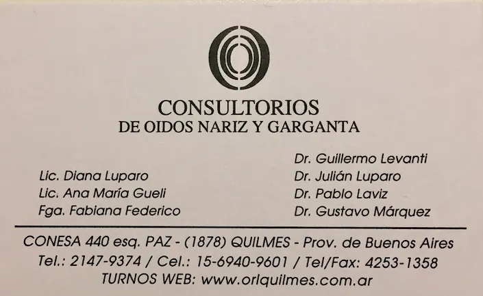 Centro de Oídos, Nariz y Garganta Drs. Luparo, Levanti, Laviz y Lic. Diana Luparo